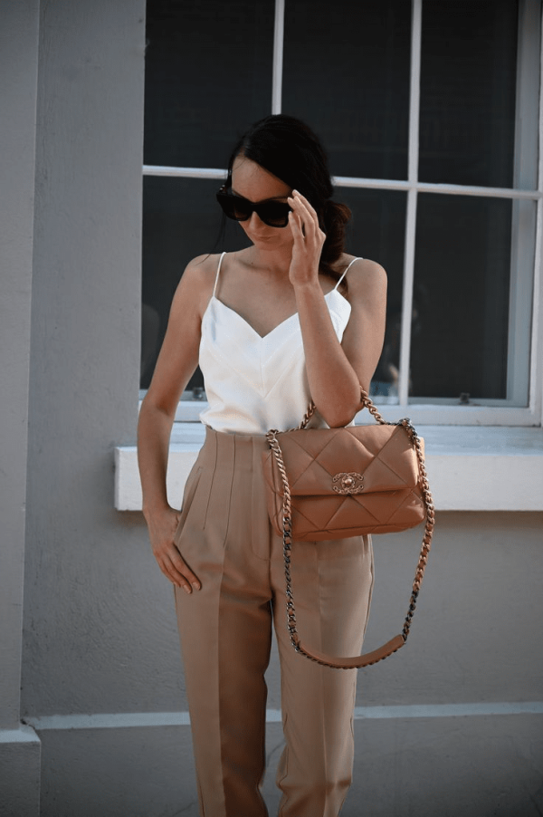 02f2b516b6b4435cc2ac166096b0ac13-576d2268b92e.webp Chanel 19 Quilted Handbag Light Grey 30Cm, Designer Handbags, Women’s Purse, luxury bags, Chanel bags