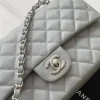0de368ba-f788def7640e.webp Chanel Classic Flap Bag 25 cm Grey Silver- Tone Hardware A01112, Designer Handbags, Women’s Purse, luxury bags, Chanel bags