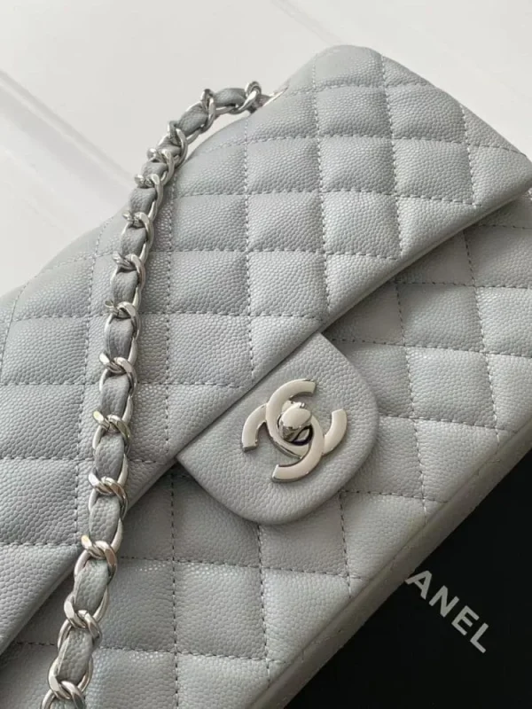 0de368ba-f788def7640e.webp Chanel Classic Flap Bag 25 cm Grey Silver- Tone Hardware A01112, Designer Handbags, Women’s Purse, luxury bags, Chanel bags