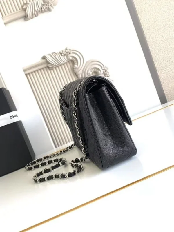0f538f63-69e51857fe45.webp Chanel Classic Flap Bag 25 cm Black – Silver Tone Hardware A01112, Designer Handbags, Women’s Purse, luxury bags, Chanel bags