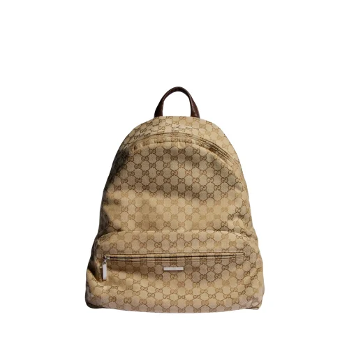 1-1-1-9f5b04feebd1.webp Gucci Large Gucci Tag Backpack 875226 Sand And Dark Brown 34cm/13.4in