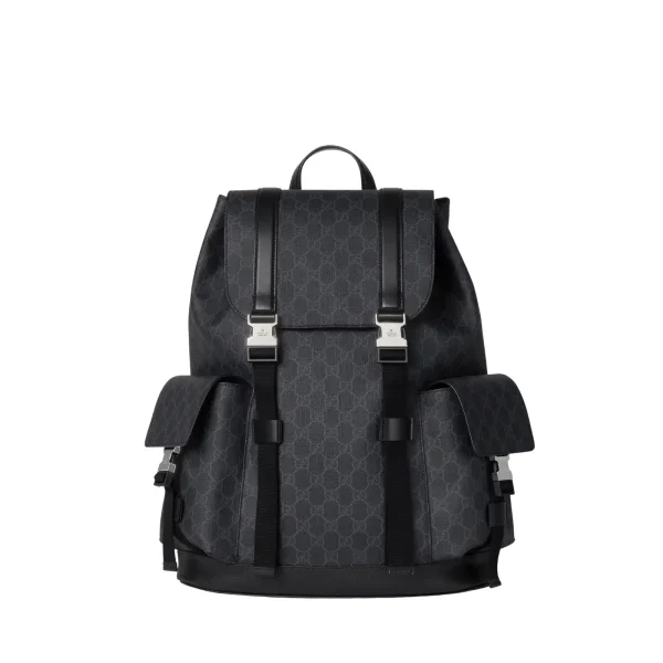 1-2-1-aa4a4d25f337.webp Gucci GG Black Large Backpack 792080 Black GG Supreme 35cm/13.8in