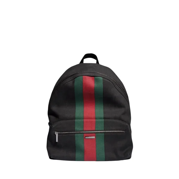 1-3-22bdc4d62731.webp Gucci Positano Large Backpack 875226 Black Canvas 34cm/13.4in