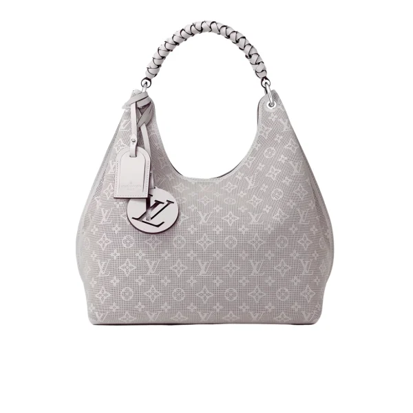 100-3-bc9e1cf22d2b.webp Louis Vuitton Creme Mahina Carmel Hobo Bag Grey 40Cm, Designer Handbags, Womens Purse, luxury bags