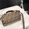 100-9-b621cc65c5e8.webp Fendi By The Way Soft Medium Brown Ff Jacquard Fabric Bag 27Cm