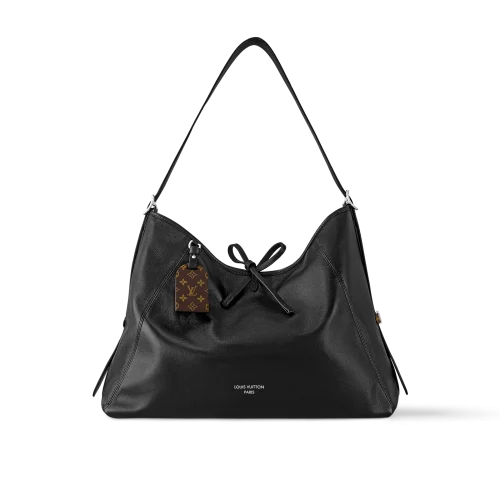 Louis Vuitton CarryAll Vibe MM Medium Black Leather Shoulder Bag 39cm/15.4in M25143, Designer Handbags, Womens Purse, luxury bags