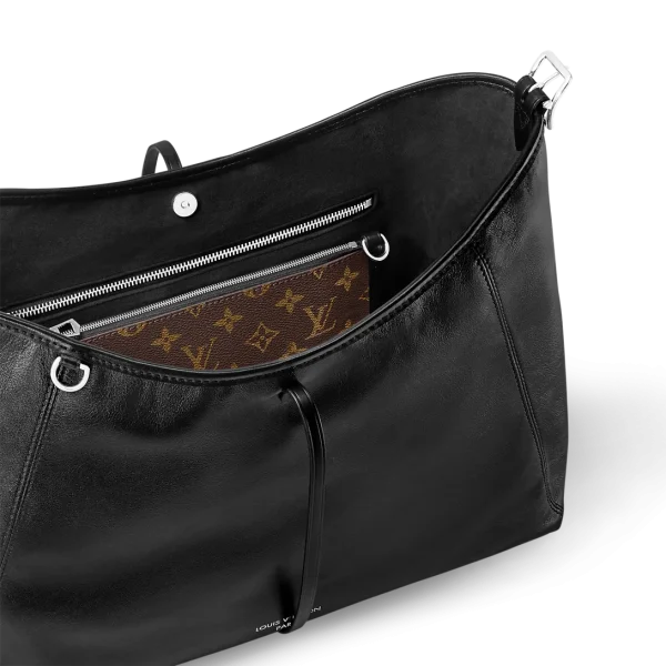 10006-28-12c7cc1611c6.webp Louis Vuitton CarryAll Vibe MM Medium Black Leather Shoulder Bag 39cm/15.4in M25143, Designer Handbags, Womens Purse, luxury bags
