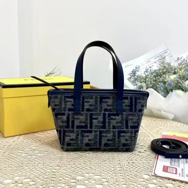 102-10-1b4d862c7cb7.webp Fendi Roll Mini Ff Chenille Bag Dark Blue 16Cm