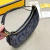 Fendi Fendigraphy Small Dark Blue Ff Chenille Bag 30Cm