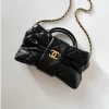 Chanel Bow Chain Shoulder Bag Black 26cm/10.2in