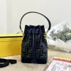 Fendi Mon Tresor Ff Chenille Mini Bag Dark Blue 21Cm