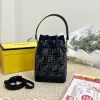 Fendi Mon Tresor Ff Chenille Mini Bag Dark Blue 21Cm