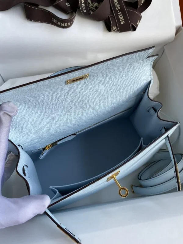 12-37ac28822b62.webp Hermes Kelly 25 Bag In Light Blue Epsom Leather For Women 25cm/10in