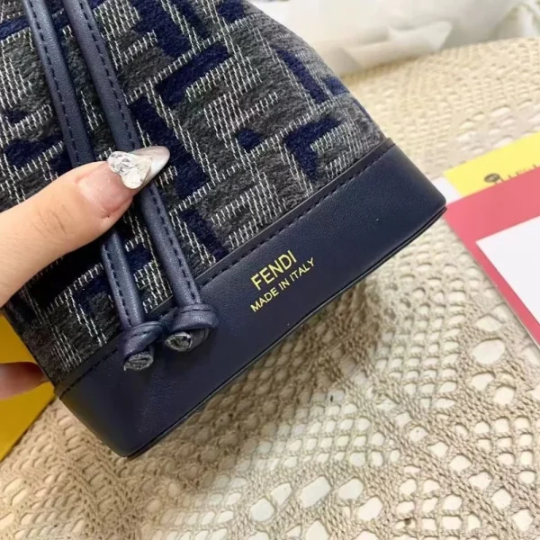 Fendi Mon Tresor Ff Chenille Mini Bag Dark Blue 21Cm