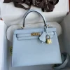 12a-49e7e3f27b7a.webp Hermes Kelly 25 Bag In Light Blue Epsom Leather For Women 25cm/10in