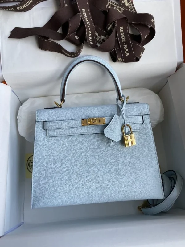 12a-49e7e3f27b7a.webp Hermes Kelly 25 Bag In Light Blue Epsom Leather For Women 25cm/10in