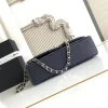 12e191e8-9cb8baadcc10.webp Chanel Classic Flap Bag 25 cm Navy Blue Silver-Tone Hardware A01112, Designer Handbag, Women’s Purse, Designer Handbags, Women’s Purse, luxury bags, Chanel bags
