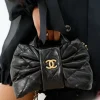 Chanel Bow Chain Shoulder Bag Black 26cm/10.2in