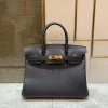 Hermes Birkin 25Cm Black Swift Leather Gold Hardware