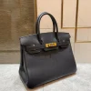 Hermes Birkin 25Cm Black Swift Leather Gold Hardware