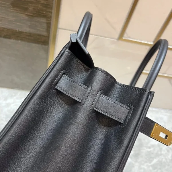 Hermes Birkin 25Cm Black Swift Leather Gold Hardware