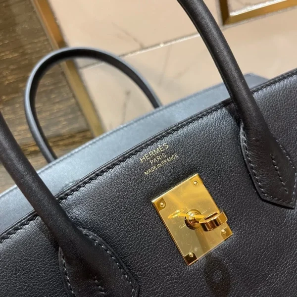 Hermes Birkin 25Cm Black Swift Leather Gold Hardware