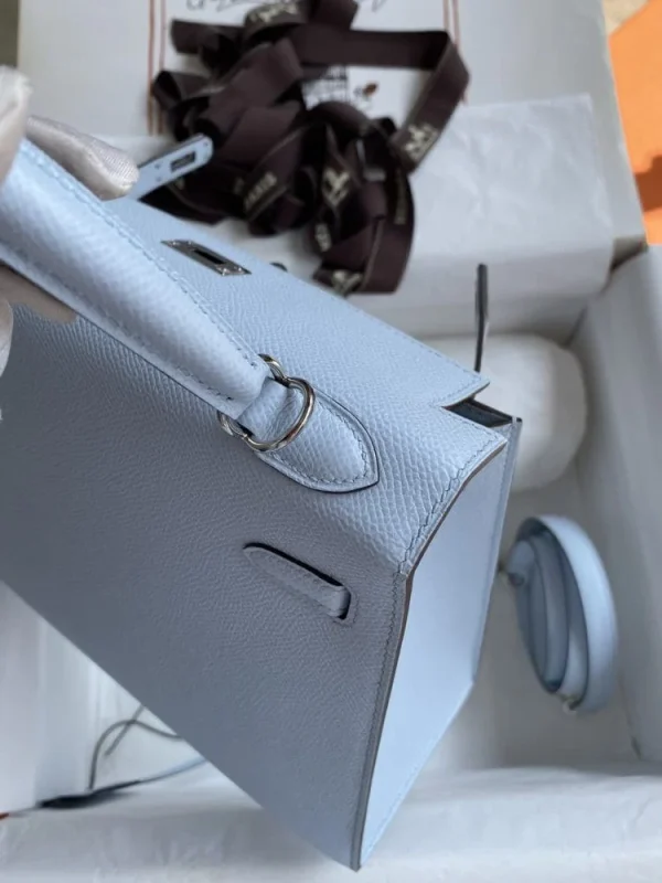 Hermes Kelly 25 Bag In Sky Blue Epsom Leather For Women 25cm/10in