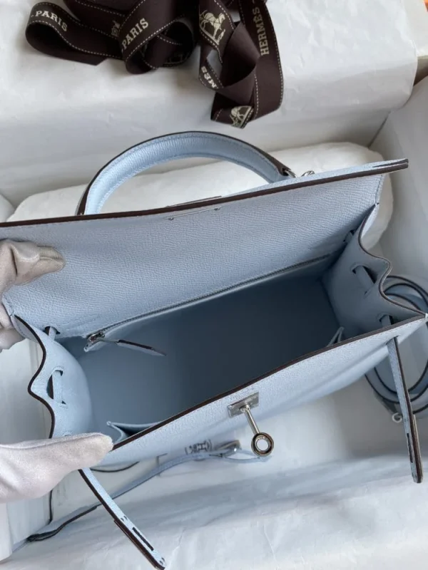 Hermes Kelly 25 Bag In Sky Blue Epsom Leather For Women 25cm/10in