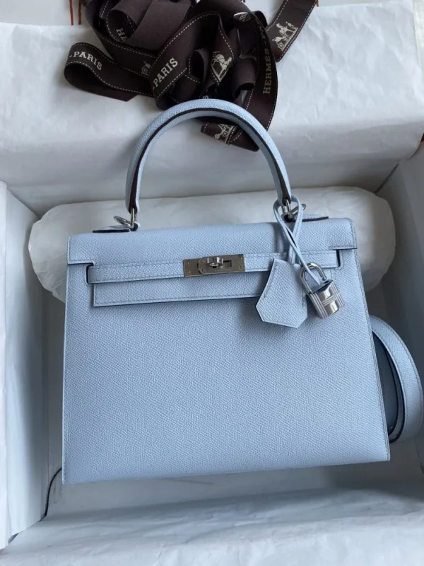 Hermes Kelly 25 Bag In Sky Blue Epsom Leather For Women 25cm/10in
