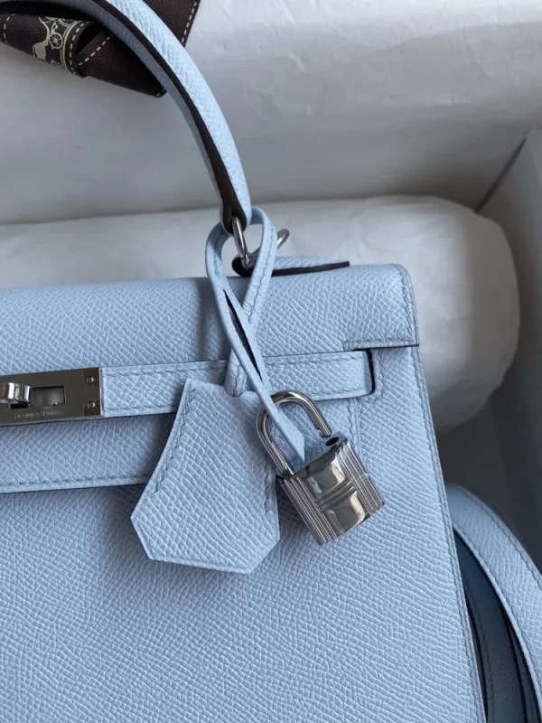 Hermes Kelly 25 Bag In Sky Blue Epsom Leather For Women 25cm/10in