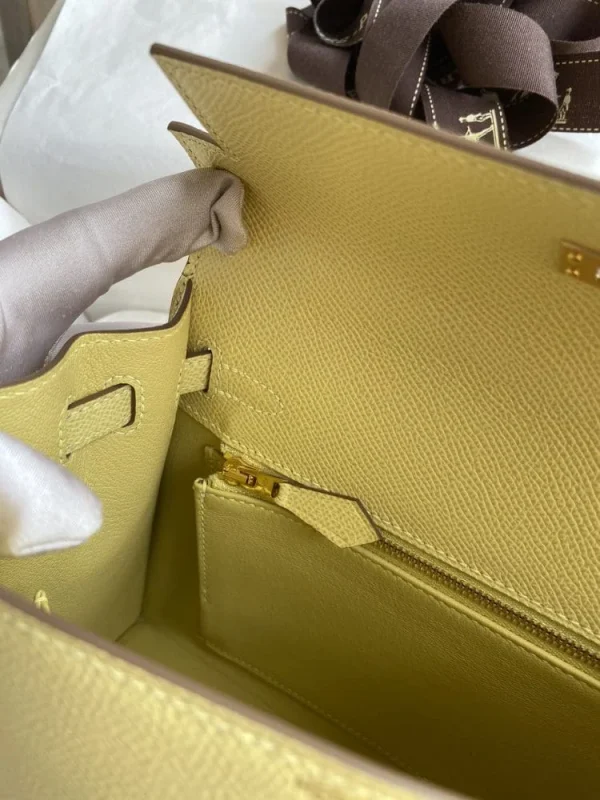 14-3cc2b86c420e.webp Hermes Kelly 25 Bag In Pastel Yellow Epsom Leather For Women 25cm/10in