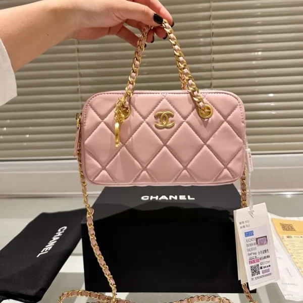 145-7e6b1868ae99.webp Chanel Matelasse Flap Bag With Chain Pink 20Cm/7.9in, Designer Handbags, Women’s Purse, luxury bags, Chanel bags