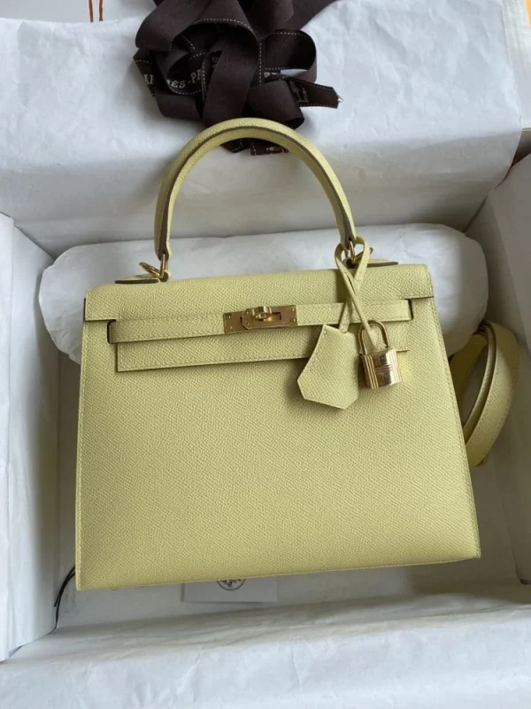 14g-4b11dc4cc3ca.webp Hermes Kelly 25 Bag In Pastel Yellow Epsom Leather For Women 25cm/10in