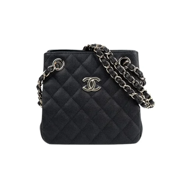 164-1-5d4ee894ba57.webp Chanel Grained Embossed Hobo Bag Black 17Cm/6.7in, Designer Handbags, Women’s Purse, luxury bags, Chanel bags