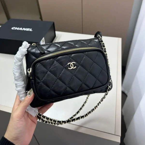 165-11-6ed4e7ce7675.webp Chanel Shoulder Crossbody Bag With Chain Black 20Cm/15in, Designer Handbags, Women’s Purse, luxury bags, Chanel bags