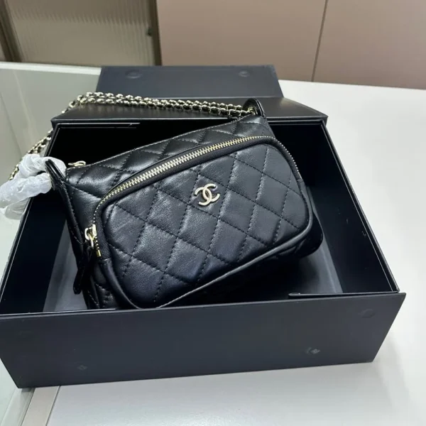 166-10-f68452e56075.webp Chanel Shoulder Crossbody Bag With Chain Black 20Cm/15in, Designer Handbags, Women’s Purse, luxury bags, Chanel bags