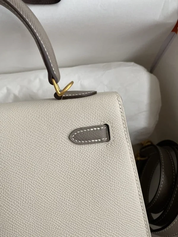 Hermes Kelly 25 Bag In Ivory Beige Epsom Leather For Women 25cm/10in