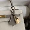 Hermes Kelly 25 Bag In Ivory Beige Epsom Leather For Women 25cm/10in