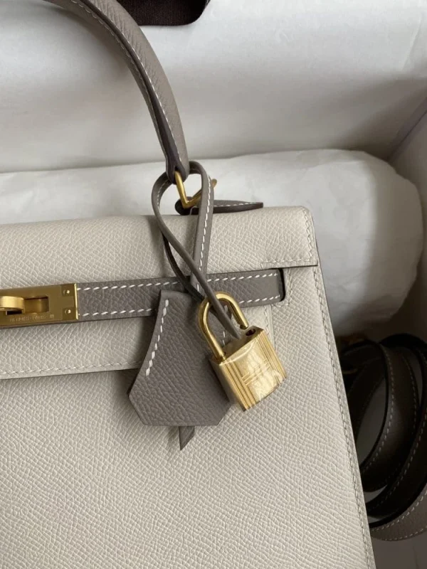 Hermes Kelly 25 Bag In Ivory Beige Epsom Leather For Women 25cm/10in