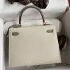 Hermes Kelly 25 Bag In Ivory Beige Epsom Leather For Women 25cm/10in