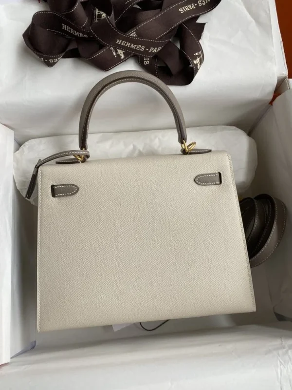 Hermes Kelly 25 Bag In Ivory Beige Epsom Leather For Women 25cm/10in