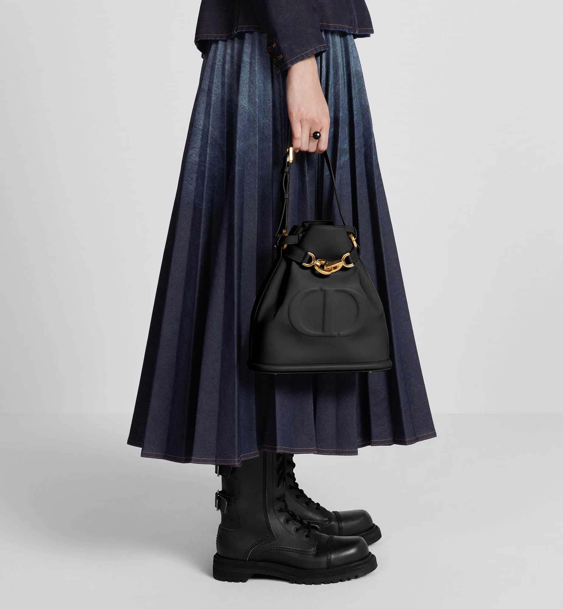 Medium C’est Dior Bag Black CD-Embossed Calfskin - view 4