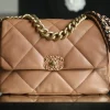 19ac9632-bb947d4edd56.webp Chanel 19 Quilted Handbag Light Grey 30Cm, Designer Handbags, Women’s Purse, luxury bags, Chanel bags