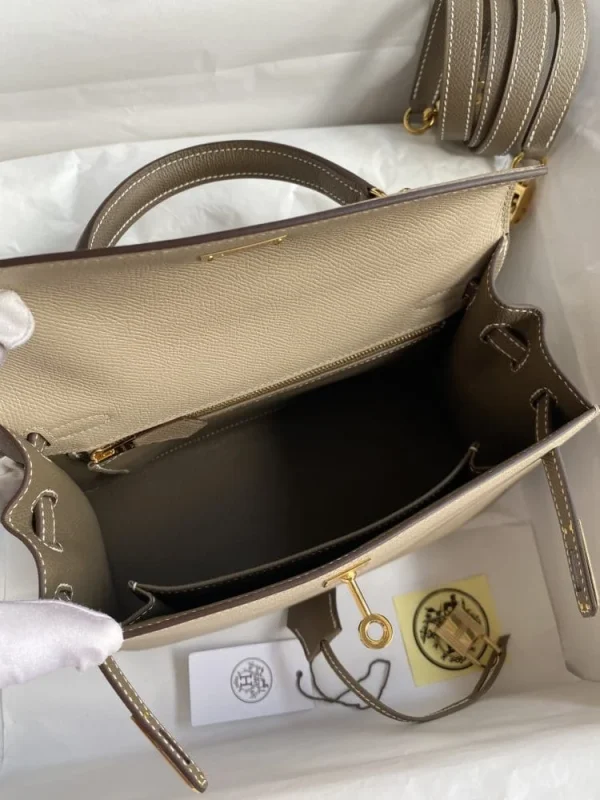 Hermes Kelly 25 Bag In Light Beige Epsom Leather For Women 25cm/10in