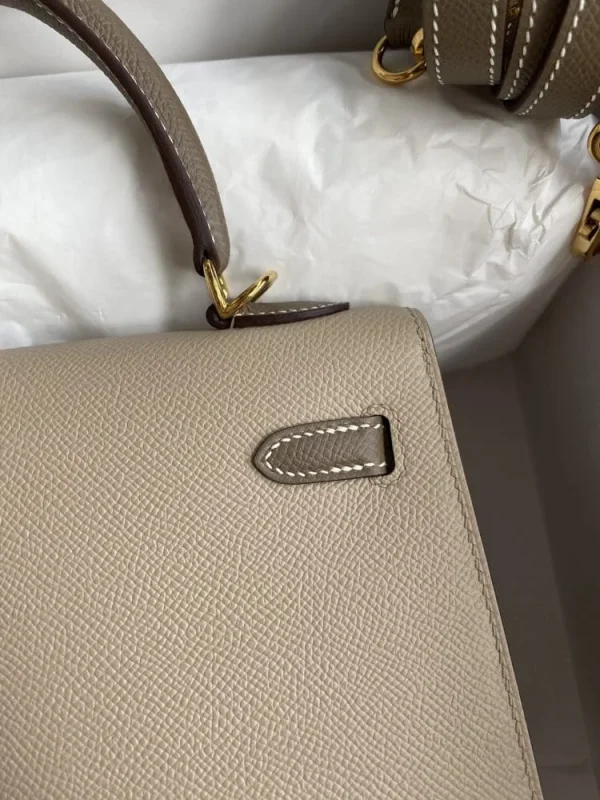 Hermes Kelly 25 Bag In Light Beige Epsom Leather For Women 25cm/10in
