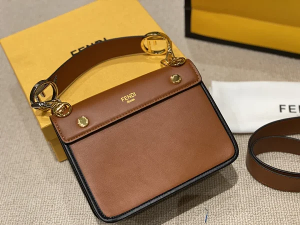 Fendi Ff Logo Bottom Brown Bag 22Cm