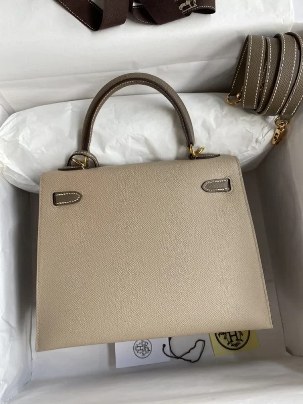 Hermes Kelly 25 Bag In Light Beige Epsom Leather For Women 25cm/10in