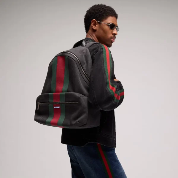 2-5-e58dbabaf118.webp Gucci Positano Large Backpack 875226 Black Canvas 34cm/13.4in