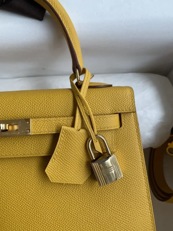 20.6-0905deb4cdf1.webp Hermes Kelly 25 Bag In Mustard Yellow Epsom Leather For Women 25cm/10in