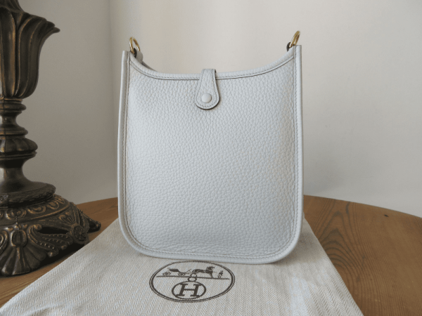 Hermes Evelyne Mini Amazone 16 in Bleu Shiny Gold Hardware 18cm